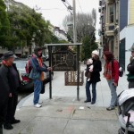 Jan. 2010 Water Walking tour at bogus Albion plaque (photo: Jane Shaffer) Tour group at bronze plaque