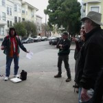 Joel leads a discussion at a Water Walking tour (photo: Jane Shaffer) Joel and a few people talking