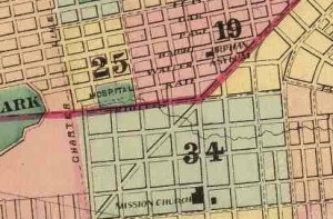 Duboce detail from Humphreys 1876 map