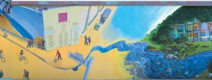 Wiggle creek Detail from the mural